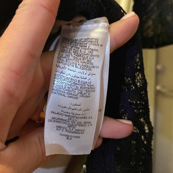 Bebe Black Lace Dress Tan Underlining Low Cut V-Neck Longsleeve lace sleeves XXS - Picture 10 of 14